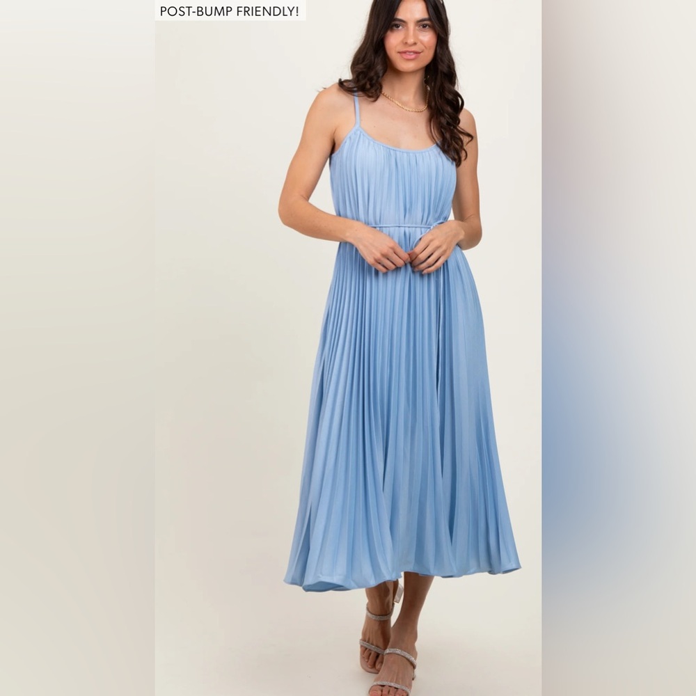 Pinkblush spaghetti strap Pleated midi Dress nwot - Picture 4 of 5